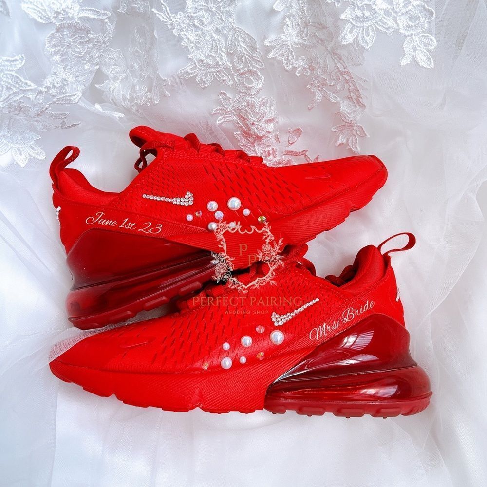 Air max 270 x Swarovski and pearls wedding sneakers